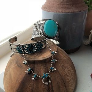 Faux turquoise costume jewelry set